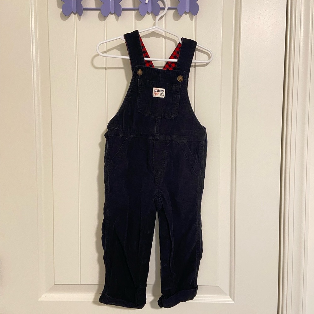 EUC Carter’s baby boy’s black‎ corduroy pants overalls 18 months